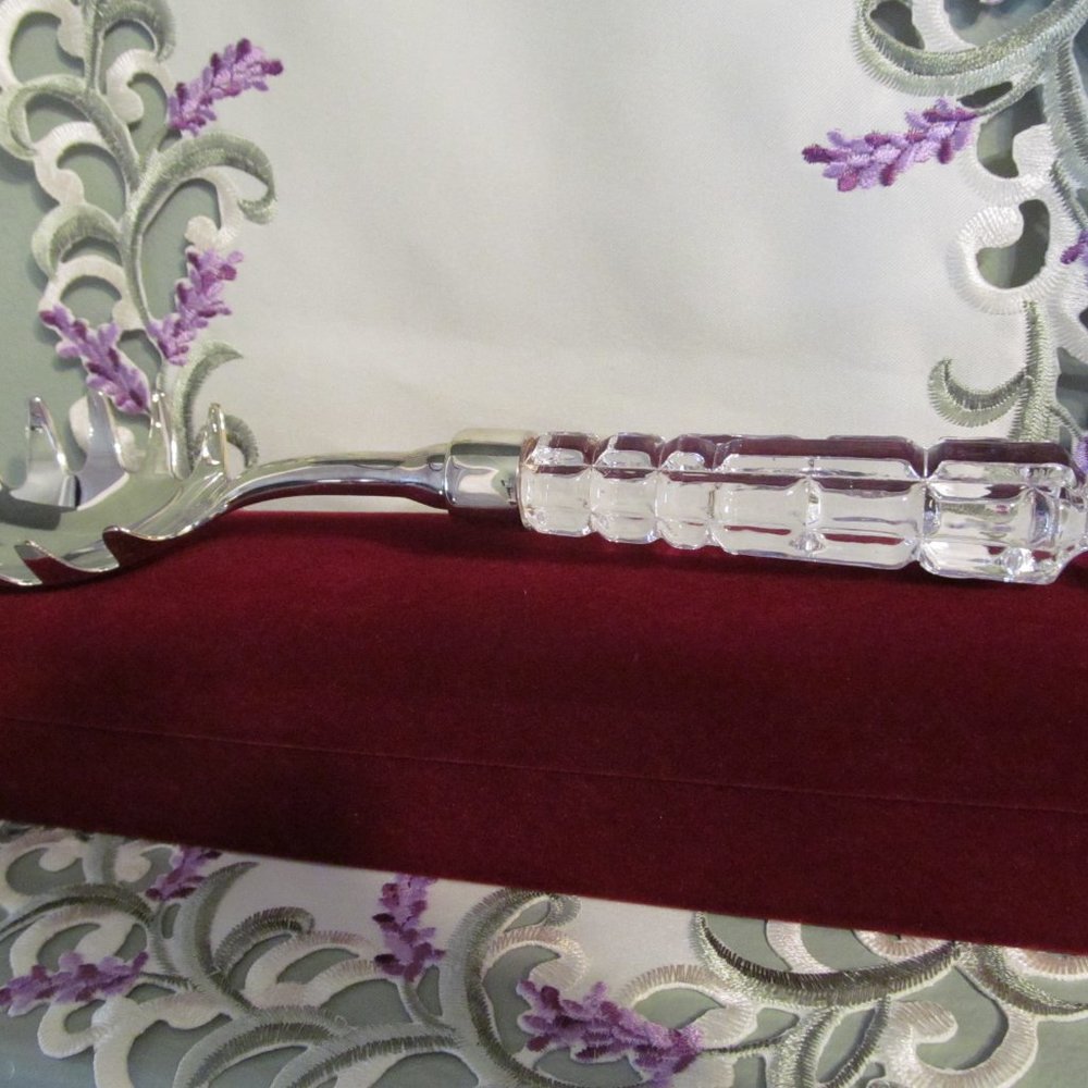 Lead Crystal Stainless Steel Pasta Server +24% lead crystal